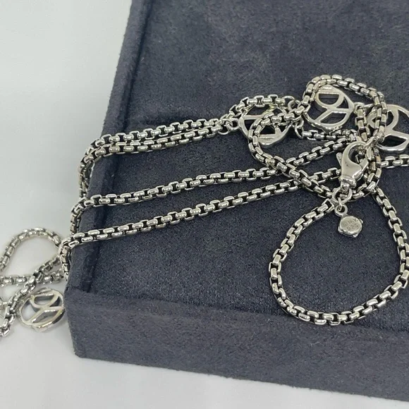 David Yurman Station Logo Box Chain Necklace - Picture 7 of 8
